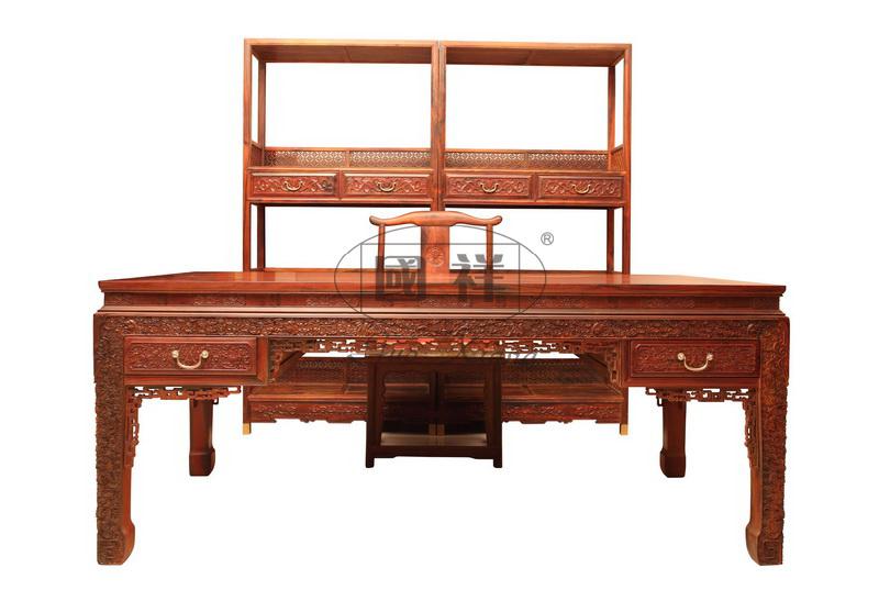 福如意祥云畫桌配官帽椅加畫架