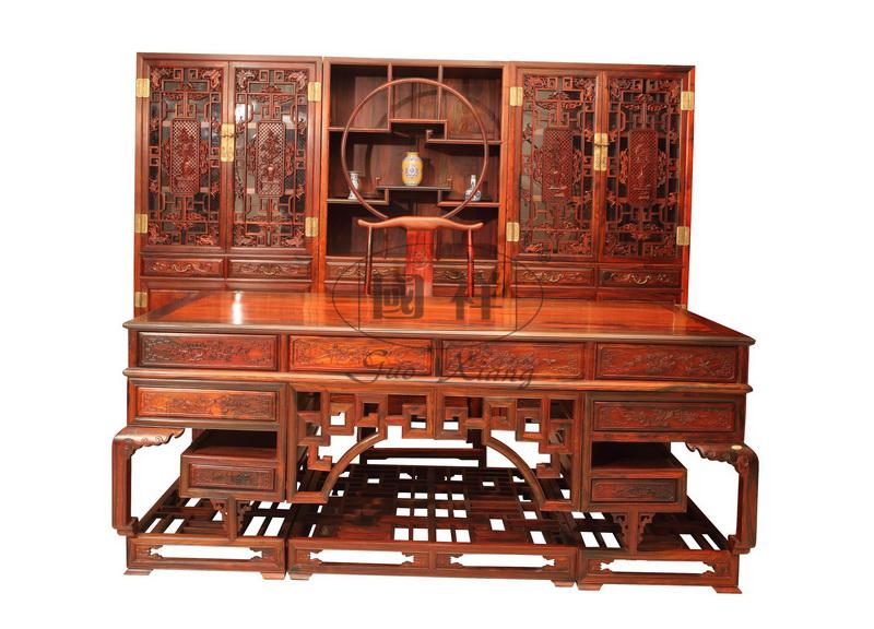 2米弓形寫字臺書房套